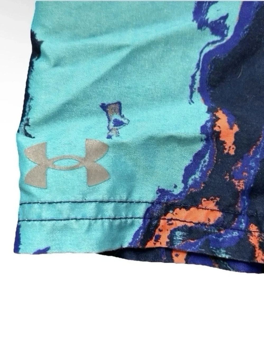 Toddler Boy Under Armour Blue Orange Swim Trunks Size 3T Summer Beach